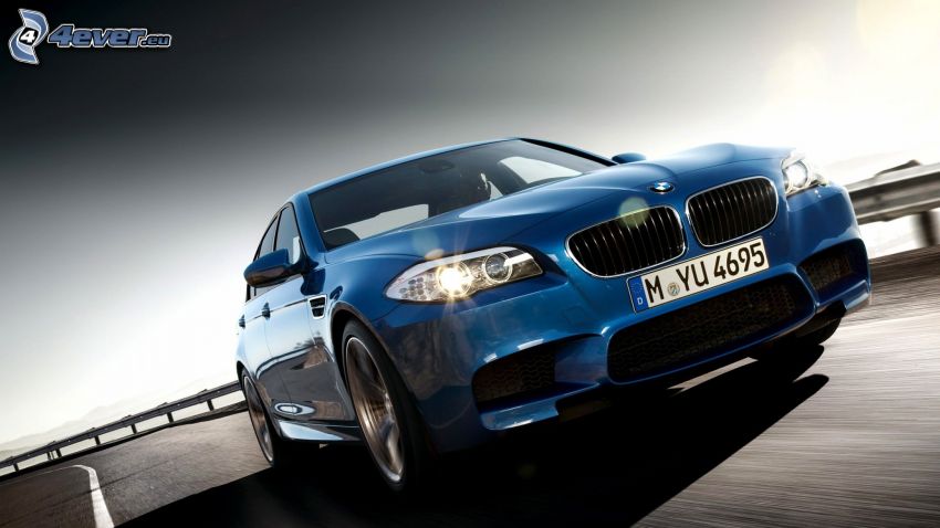 BMW M5, route, tournant