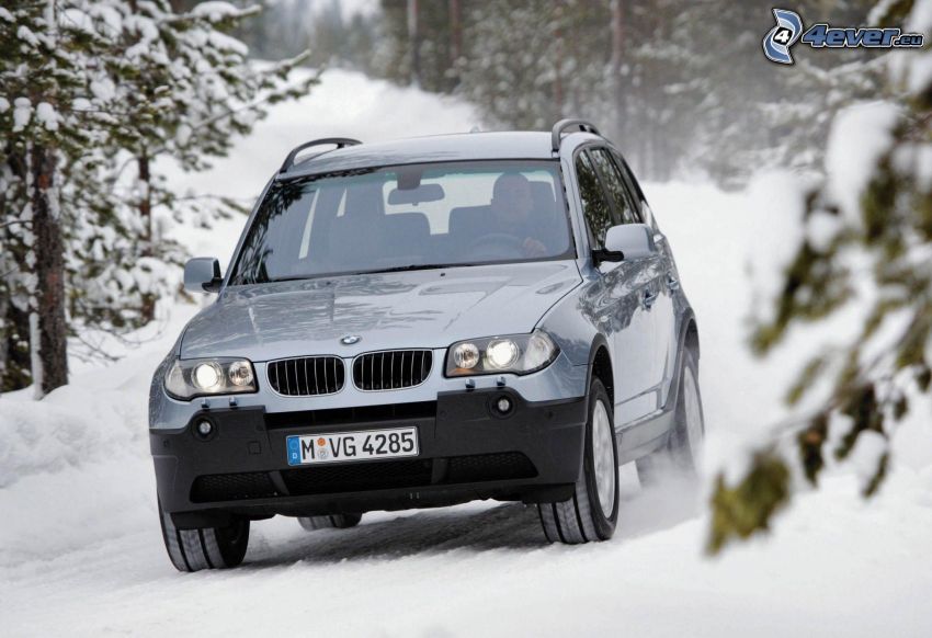 BMW X3, SUV, neige