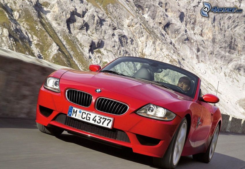 BMW Z4, cabriolet, la vitesse, rocher