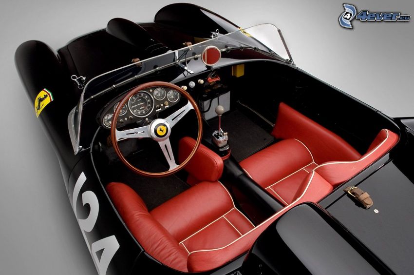 Ferrari 250 GT, automobile de collection, cabriolet, intérieur