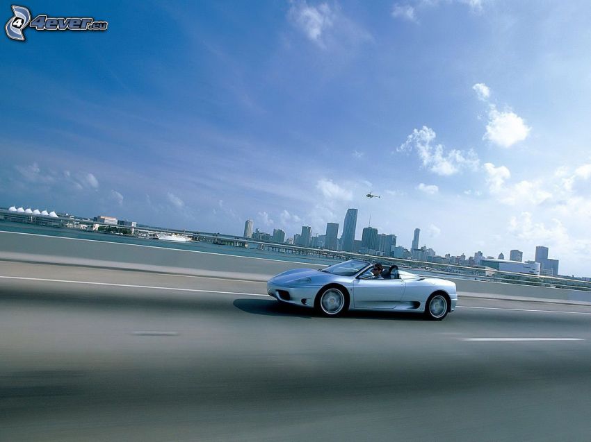 Ferrari 360 Spider, autoroute, ville