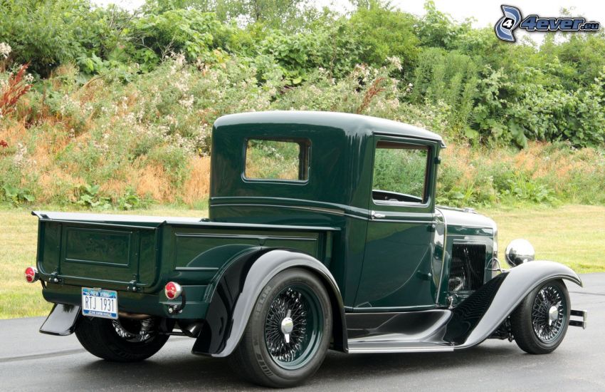 Ford, pickup truck, automobile de collection, vert