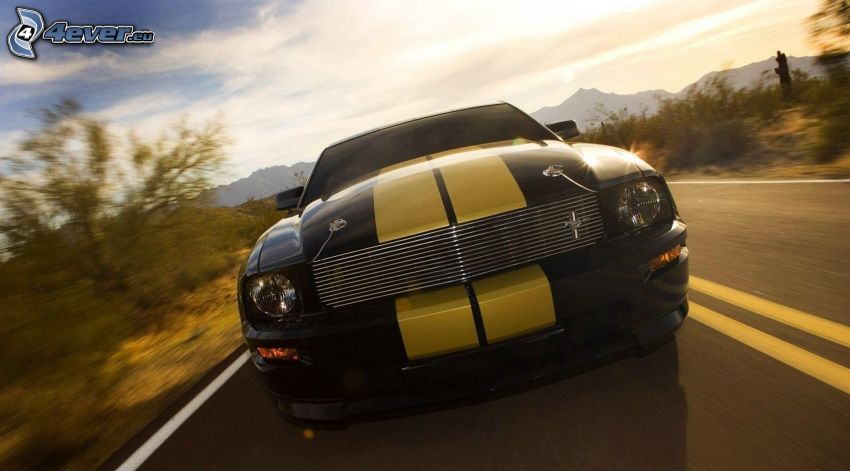 Ford Mustang, la vitesse, route