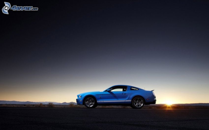 Ford Mustang Shelby GT500, coucher du soleil