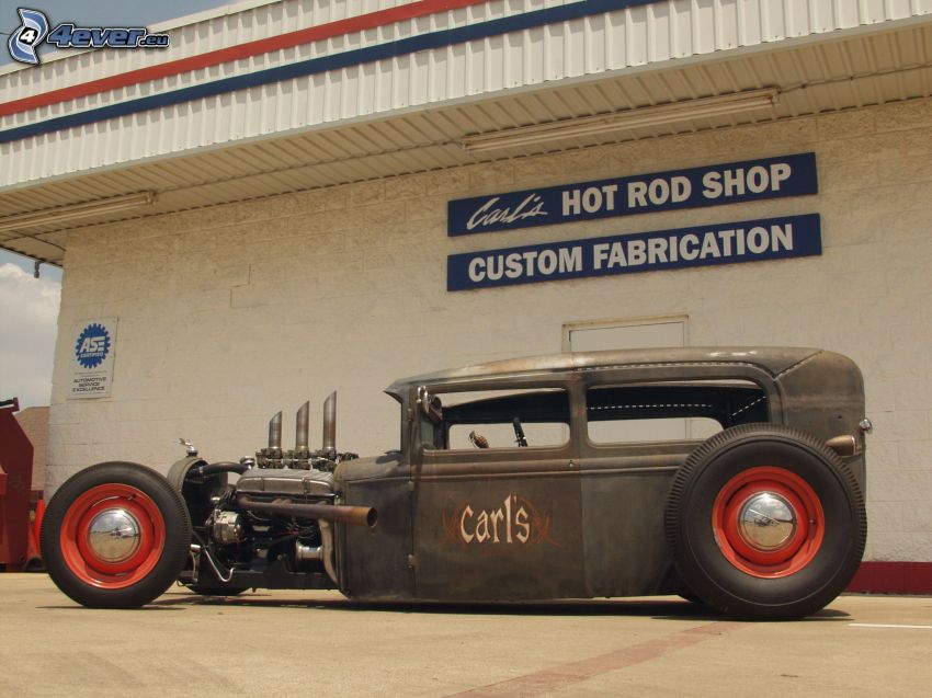 Hot Rod, automobile de collection, bâtiment