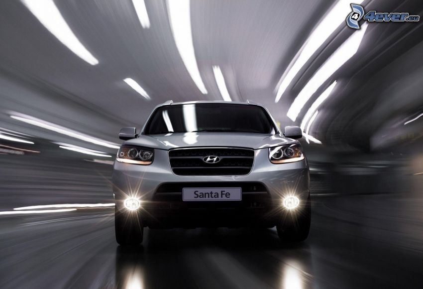 Hyundai Santa Fe, SUV, la vitesse, tunnel