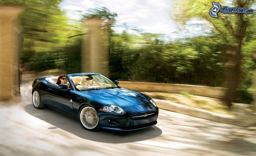 Jaguar XK, cabriolet, portail, la vitesse