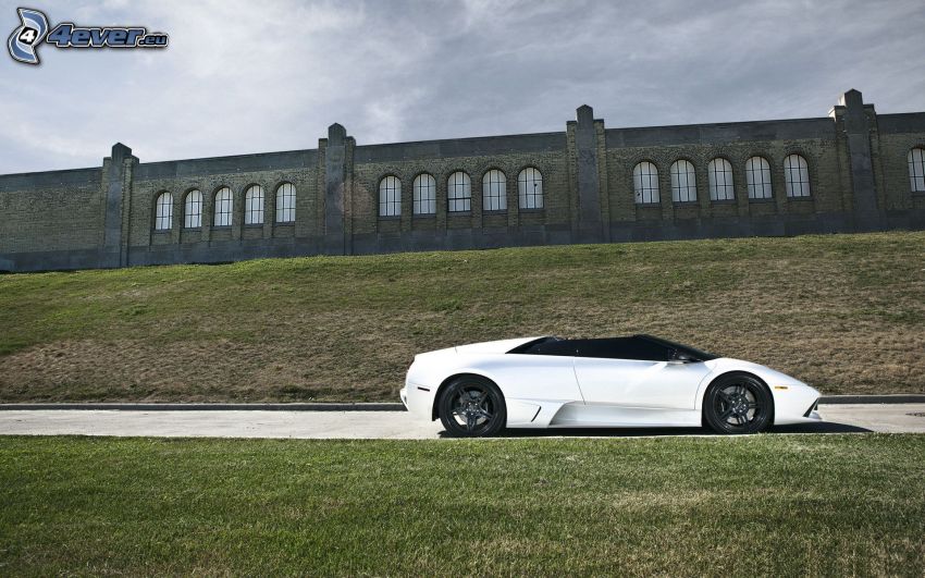 Lamborghini Murciélago, cabriolet, voiture de sport, mur