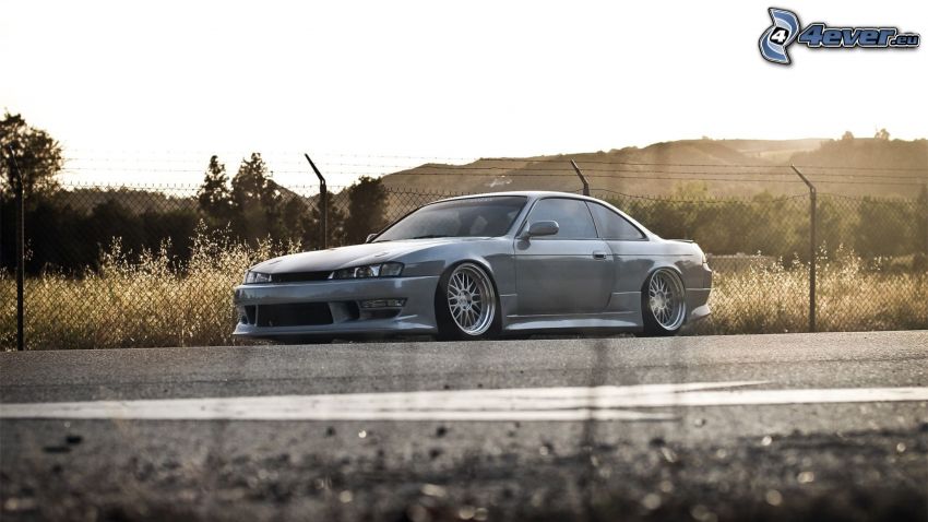 Nissan Silvia, route, grillage