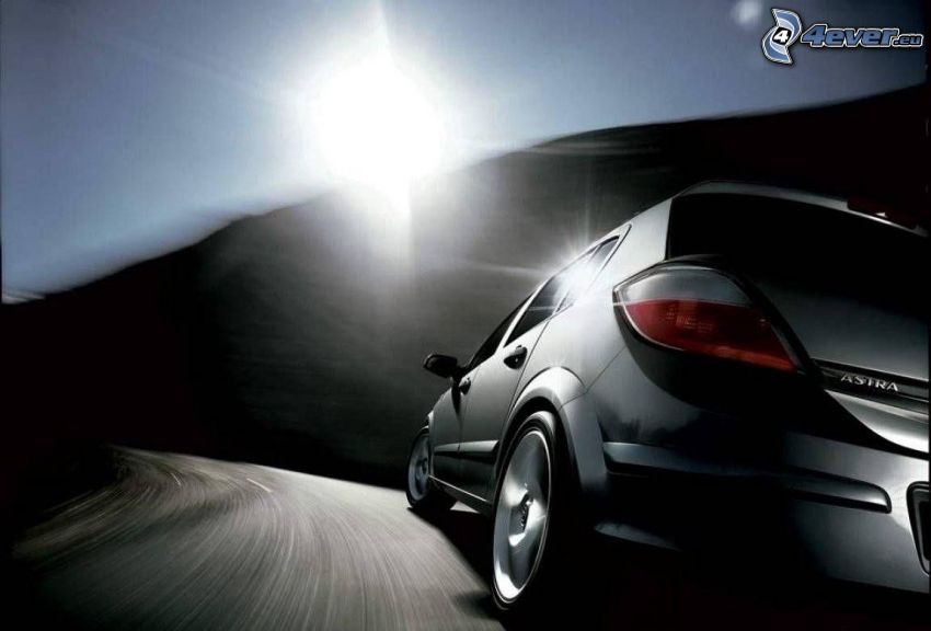Opel Astra, la vitesse, soleil
