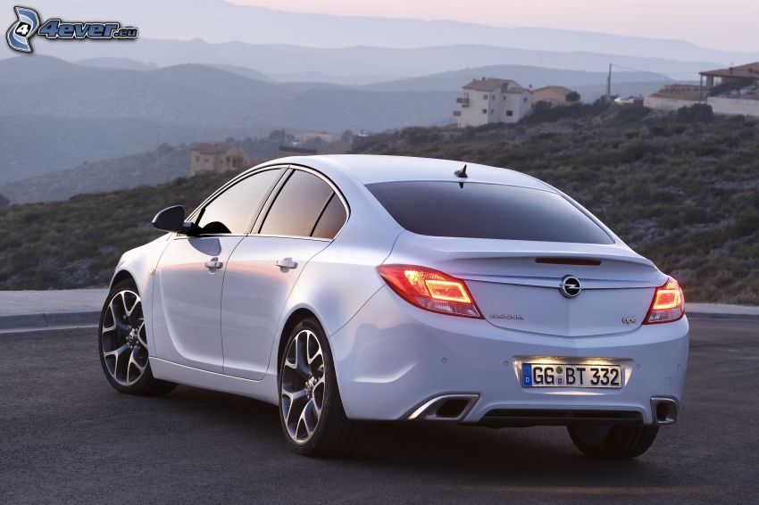 Opel Insignia OPC, montagne, maisons