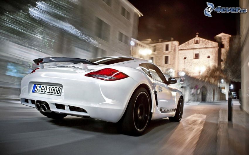 Porsche Cayman, la vitesse, rue