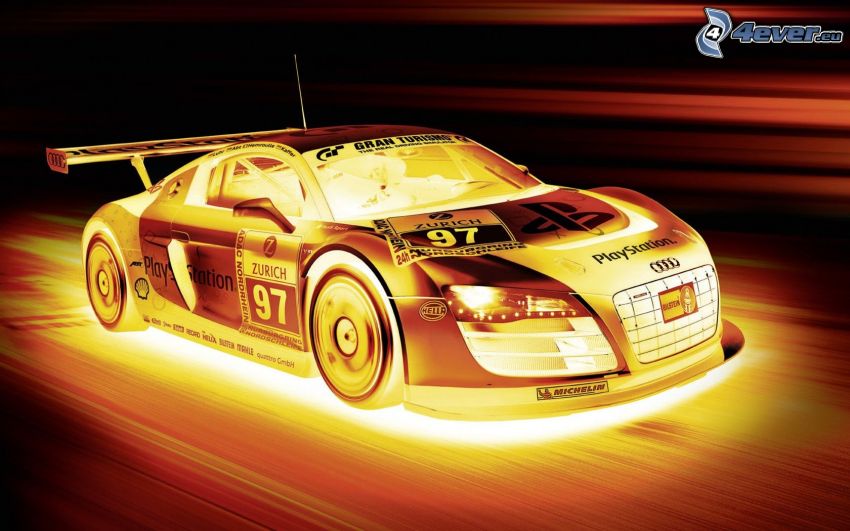 Audi R8, la vitesse, lumière