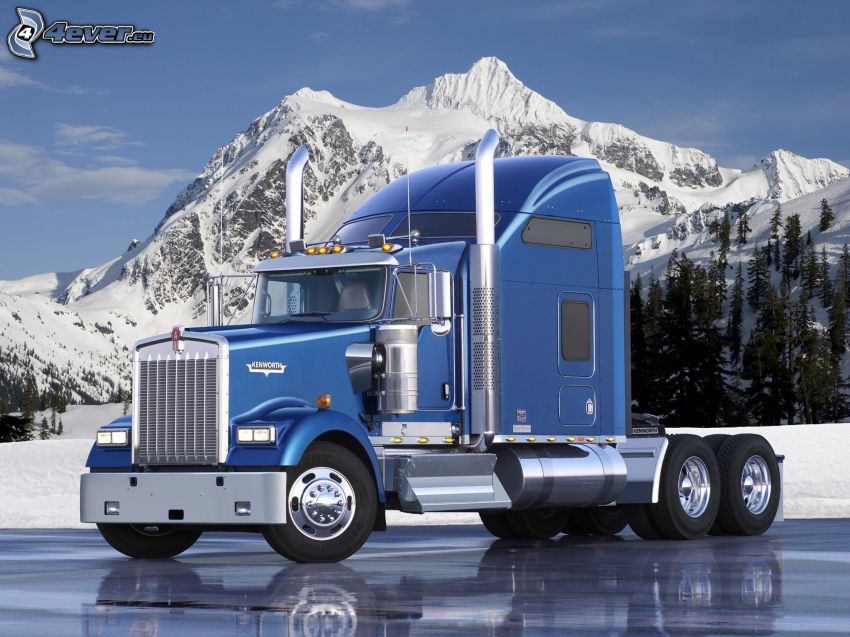Kenworth K100, camion américain, montagne neige
