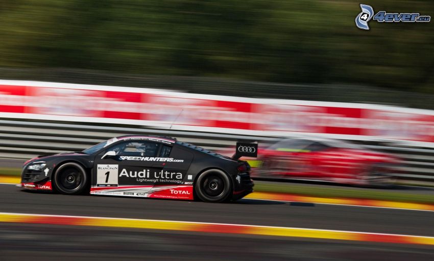 Audi R8, voiture de course, circuit automobile, la vitesse