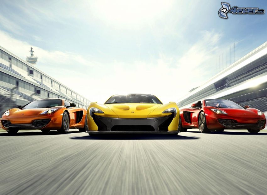 McLaren P1, cabriolet, la vitesse, course