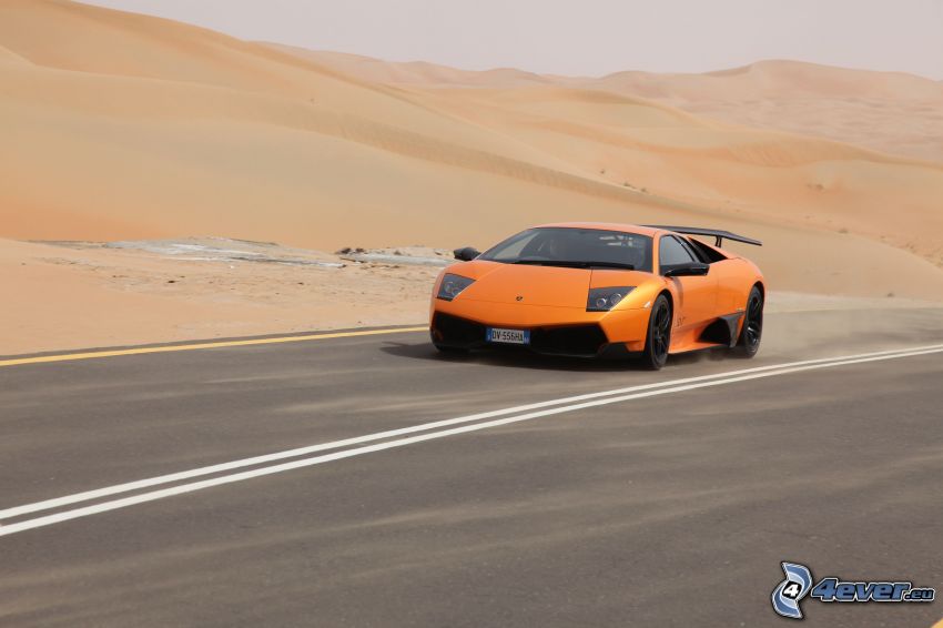 Lamborghini Murciélago, désert, dunes