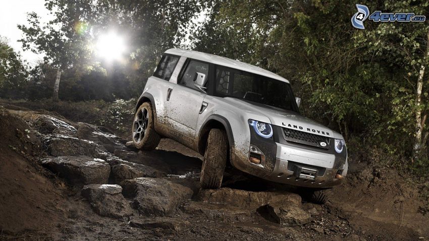 Land Rover Defender, terrain, boue