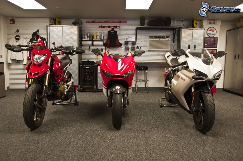 Ducati, motos, garage