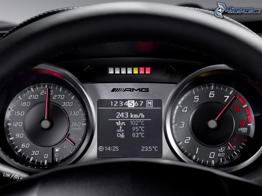 tachymètre, Mercedes-Benz SLS AMG