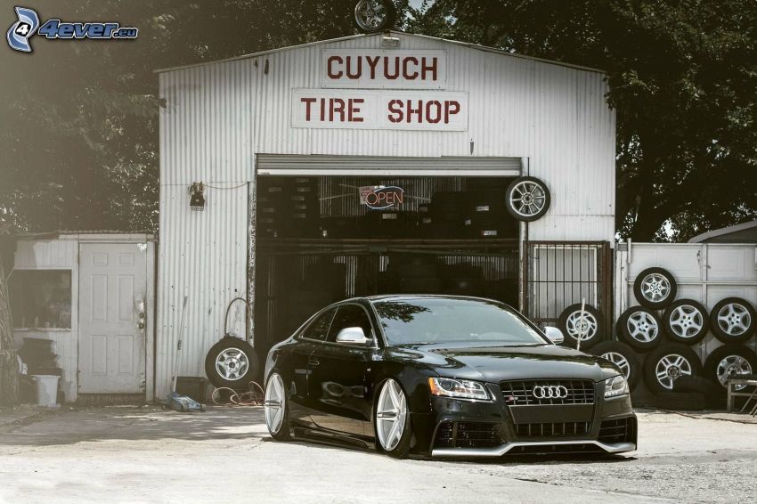 Audi S5, tuning, lowrider, magasin, roues