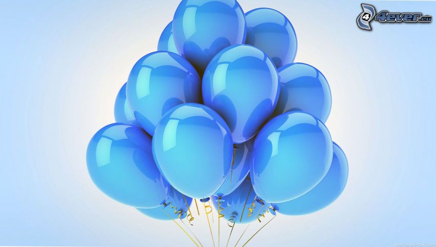 palloncini, sfondo blu