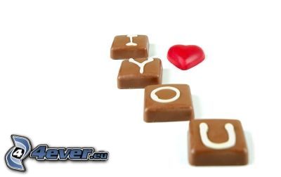 I love you, amore, cioccolato