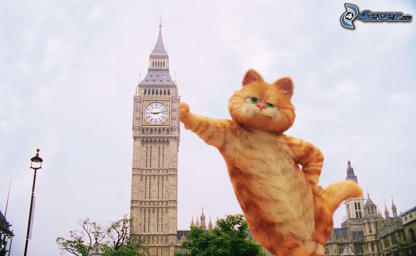 Garfield, Big Ben, Londra