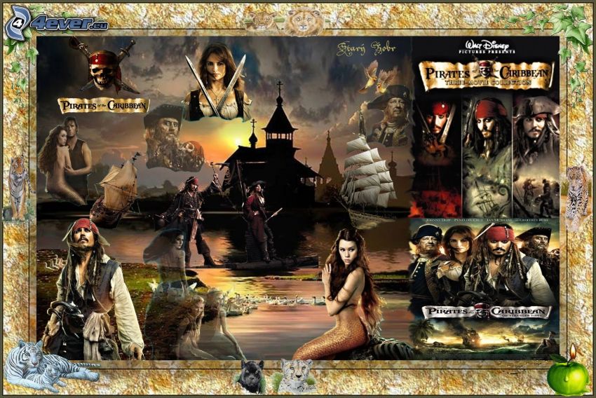 Pirati dei Caraibi, Jack Sparrow, collage