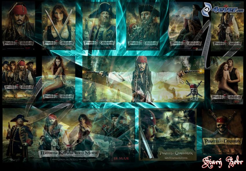 Pirati dei Caraibi, Jack Sparrow, collage