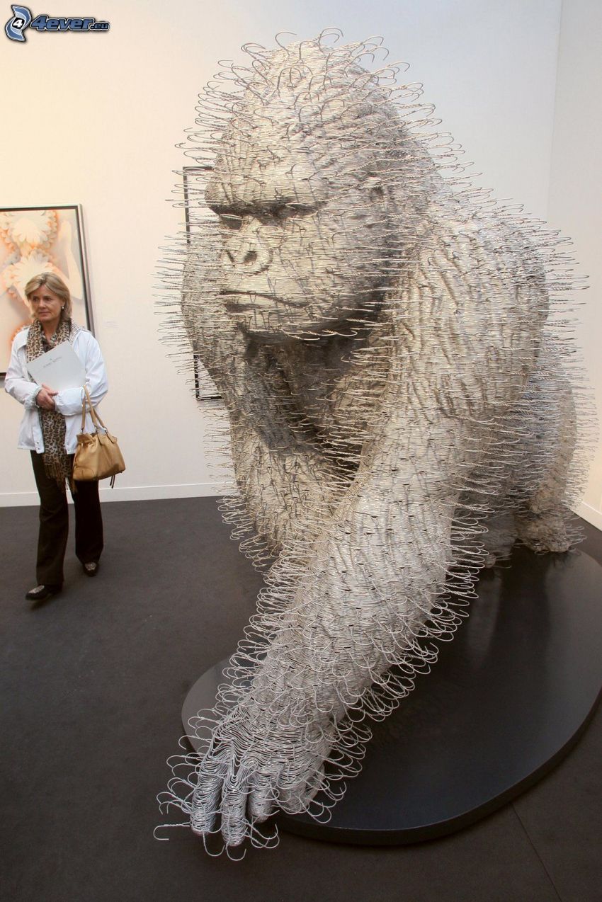 gorilla, grucce, statua