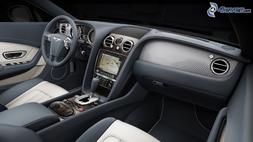 Bentley Continental, interno, volante, cruscotto