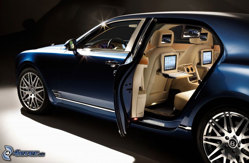 Bentley Mulsanne, glitter, porta, interno, schermi