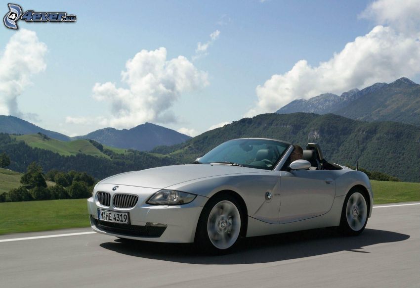 BMW Z4, cabriolet, velocità, colline
