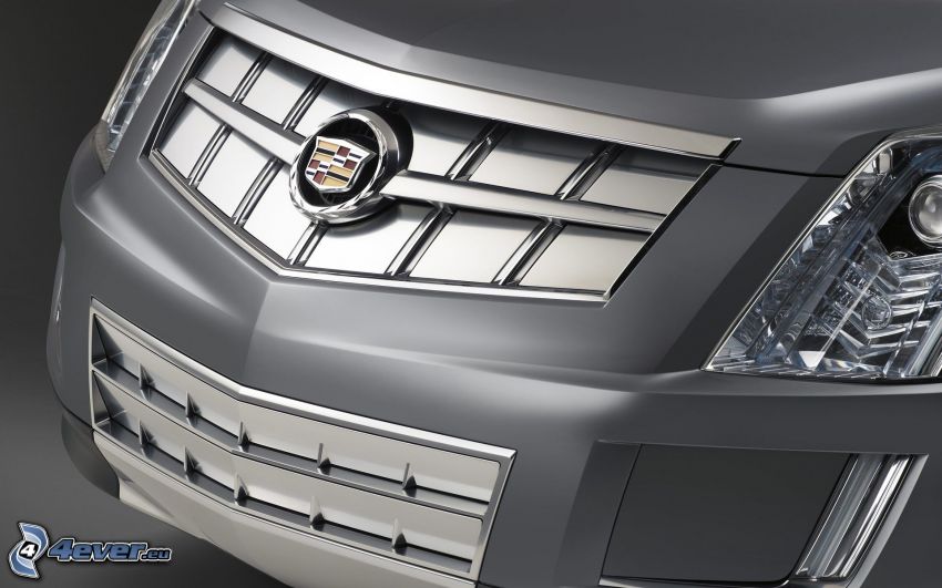 Cadillac, griglia anteriore, logo, riflettore