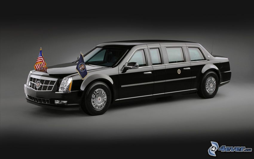 Cadillac, limousine, Bandiere, Bandiera degli Stati Uniti