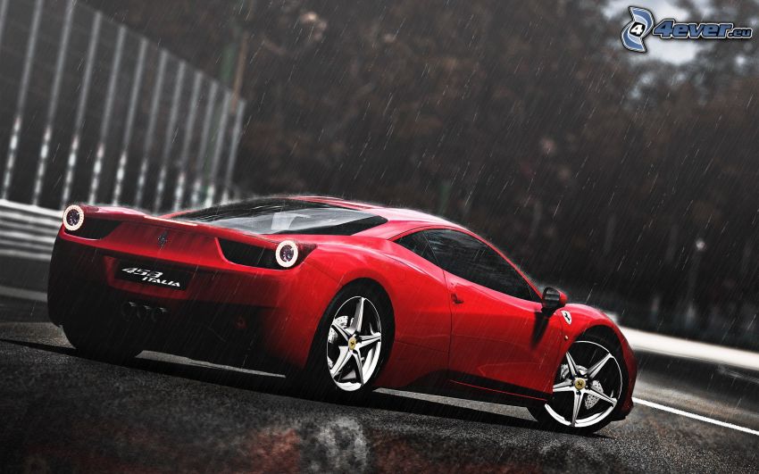 Ferrari 458 Italia, pioggia