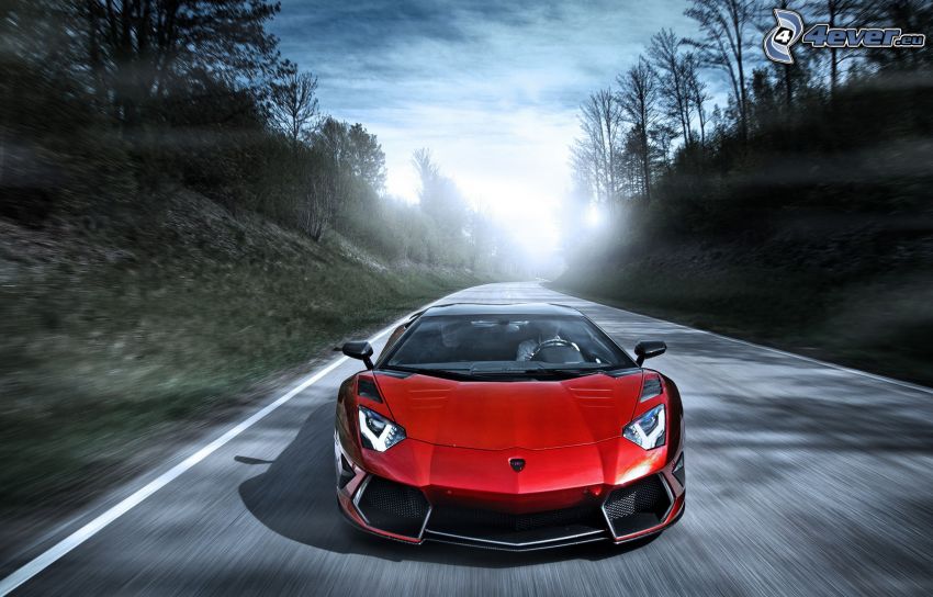 Lamborghini Aventador, strada, velocità