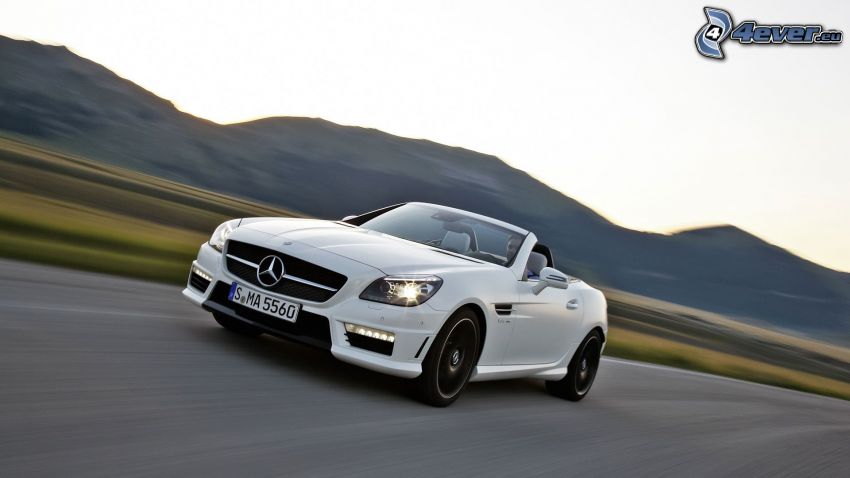 Mercedes-Benz, cabriolet, velocità, montagna