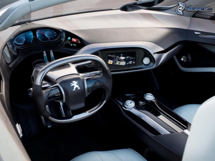 Peugeot, interno, volante