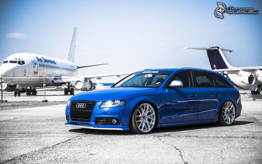 Audi S4 Avant, aeroporto, aerei