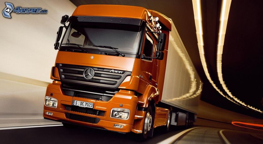 camion, Mercedes-Benz, velocità, tunnel