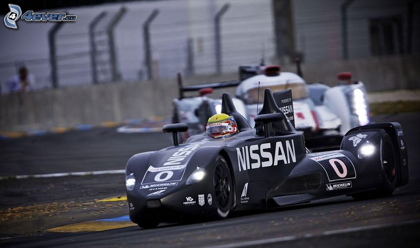 Nissan, auto da corsa, gara, circuito da corsa