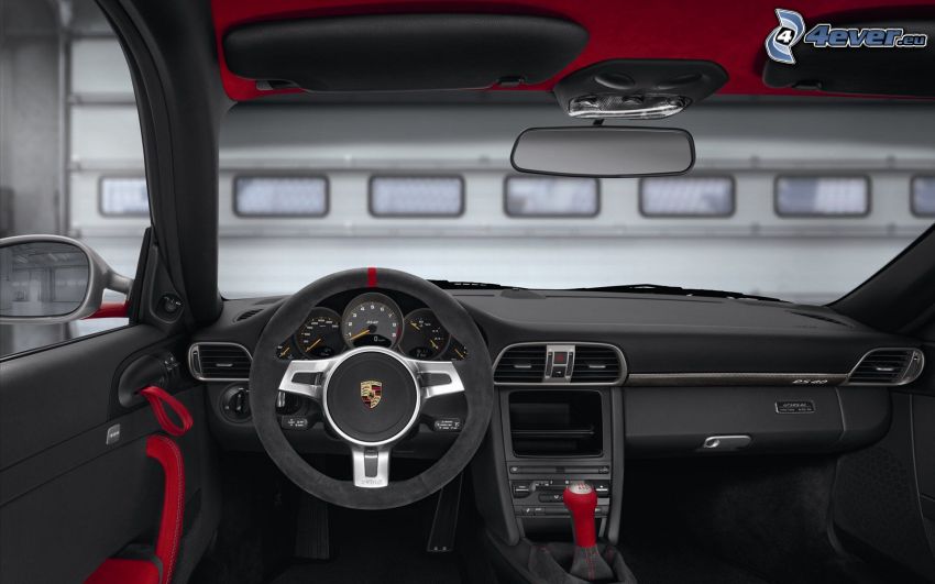 Porsche 911 GT3, interno, volante, cruscotto