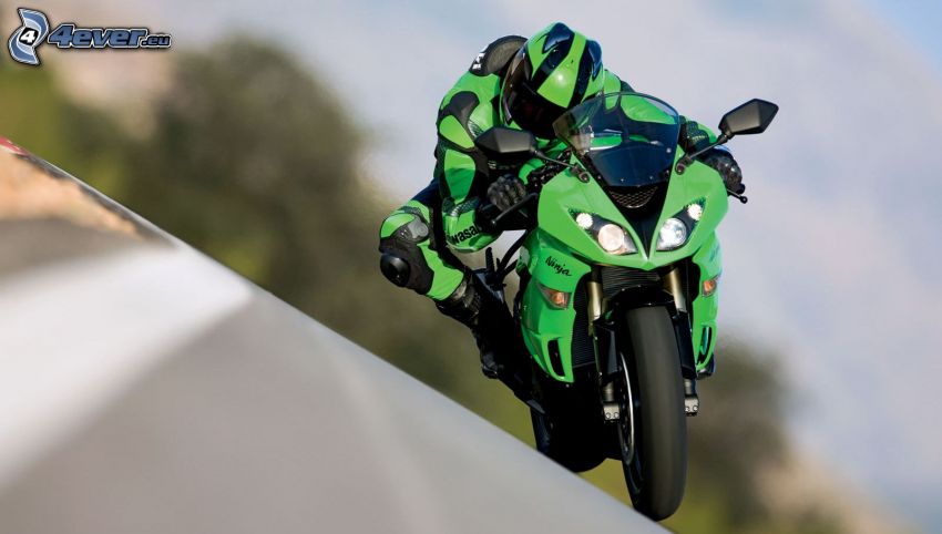 Kawasaki ZX 6R Ninja, motociclista