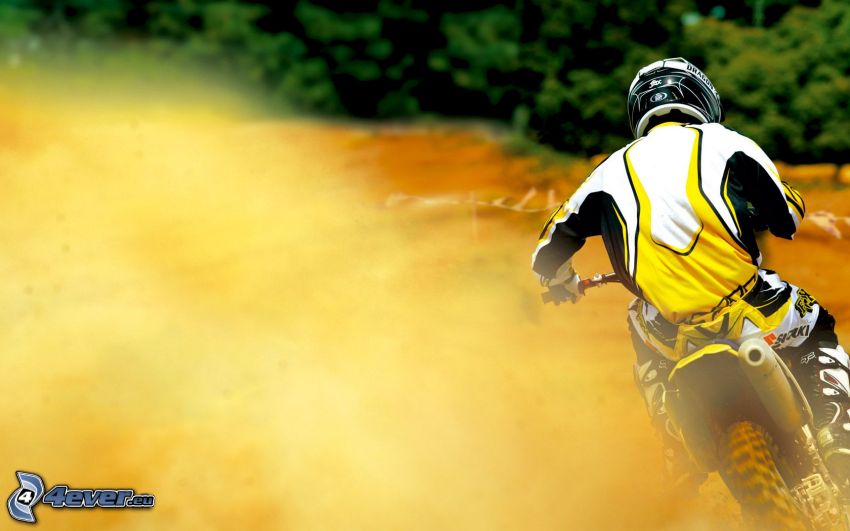 motocross, polvere
