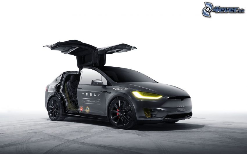 Tesla Model X, porta, falcon doors