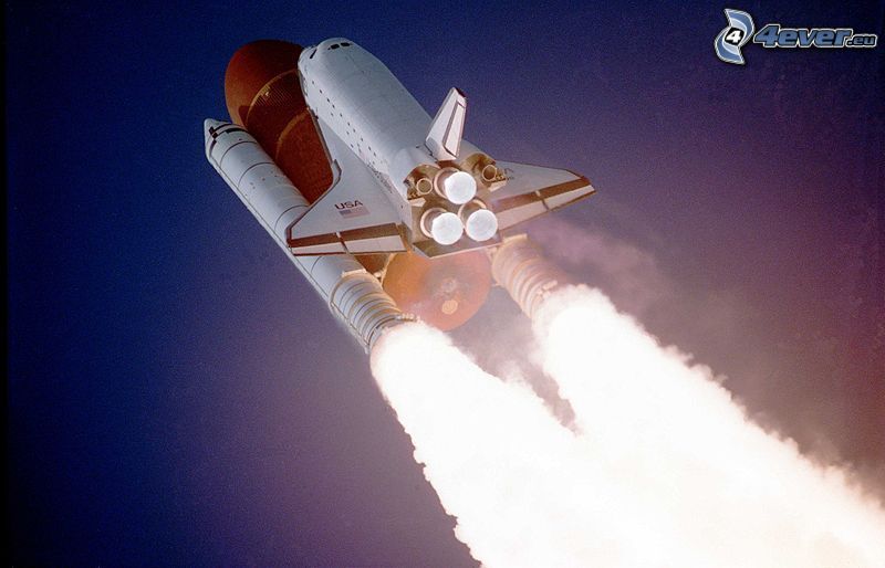 Space Shuttle Atlantis, partenza di una navicella spaziale, motori di Space Shuttle