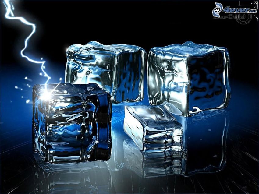 cubi di ghiaccio, fulmine