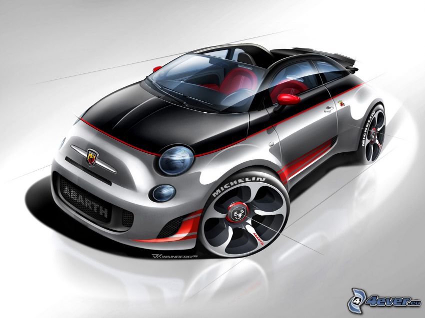 Fiat 500 Abarth, concetto, virtual tuning, cabriolet